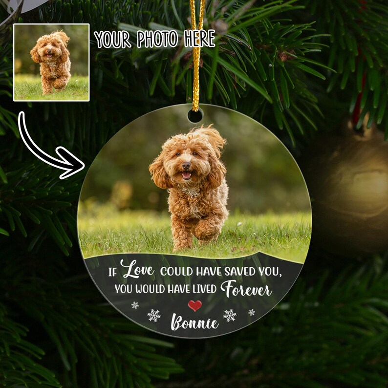 Personalized Dog Memorial Ornament, Personalized Dog Photo Memorial