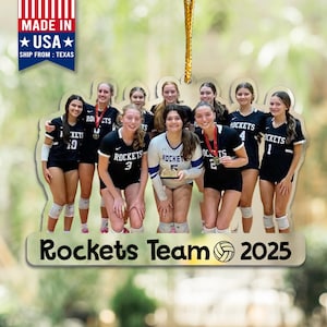 Custom Photo Volleyball Christmas Ornaments, Volleyball Ornament 2025, Team Photo Gifts, Volleyball Gifts For Team, Christmas Tree Decor