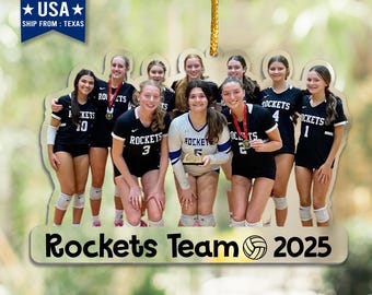 Custom Photo Volleyball Christmas Ornaments, Volleyball Ornament 2025, Team Photo Gifts, Volleyball Gifts For Team, Christmas Tree Decor