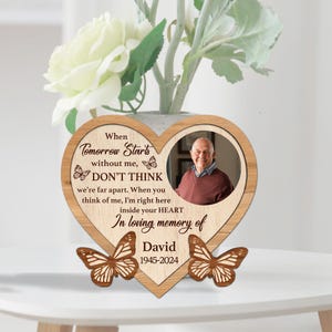 Memorial Gifts, Dad Memorial Photo Wooden Frame, Remembrance Keepsake Gifts, Loved One Sympathy Gifts, Funeral Gifts, Memorial Wooden Plaque