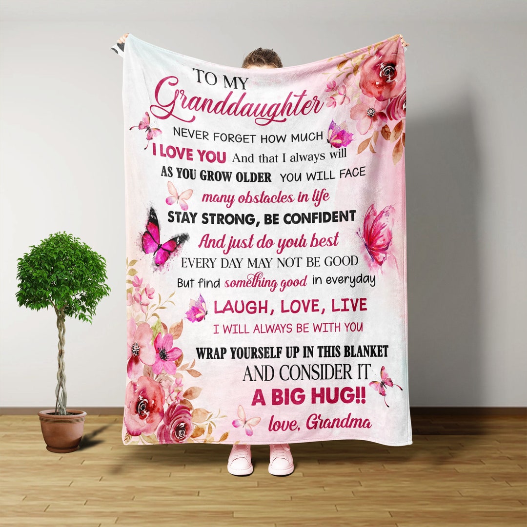 To My Granddaughter Blanket Throw Blanket Granddaughter Etsy