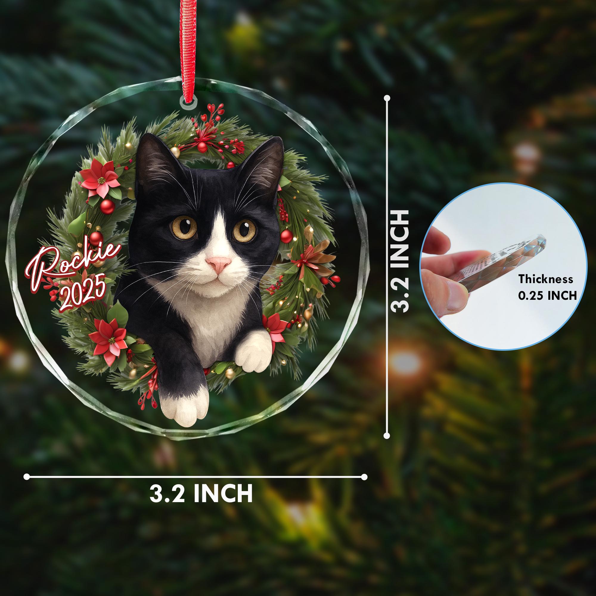 Personalized Tuxedo Cat Christmas Ornament 2025, Black and White Tuxedo ...