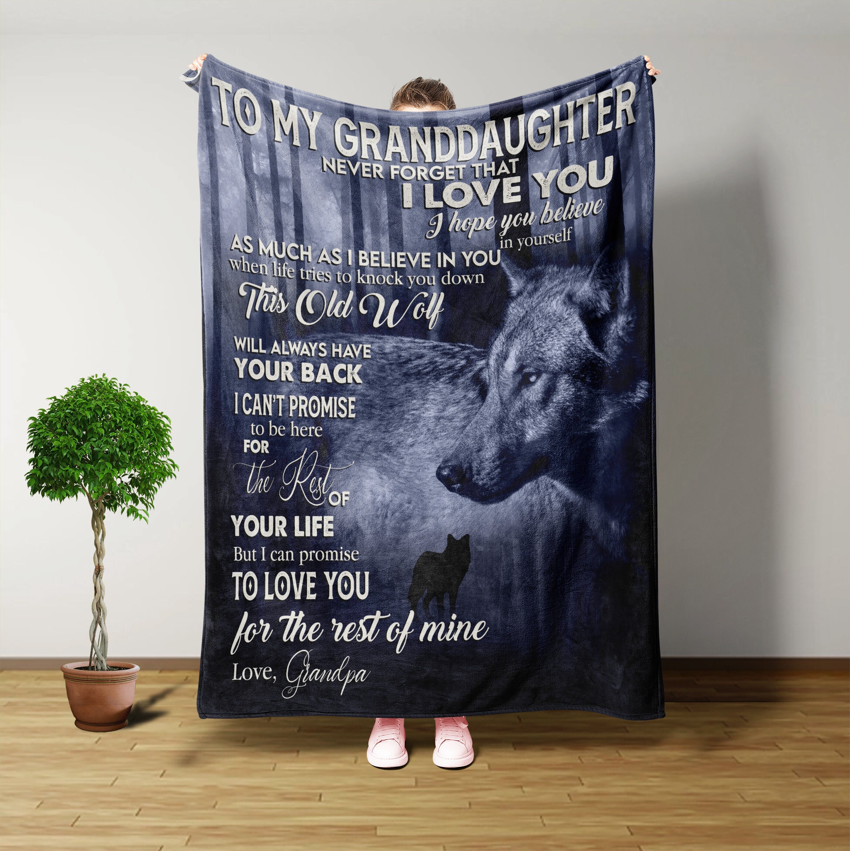 To my granddaughter wolf blanket deals