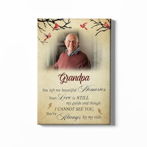 Custom Memorial Canvas With Photo, Loss Of Grandpa Sympathy Gifts, Memorial Gifts, Sympathy Gifts For Loss Of Husband, Condolences Gift