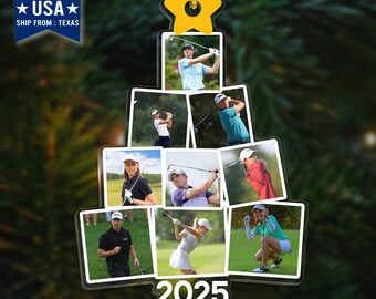 Personalized Golfer Acrylic Ornament, Custom Golf Ornament Christmas Tree, Golf Christmas Ornament, Gifts For Golf Lovers Fan, Golf Gifts