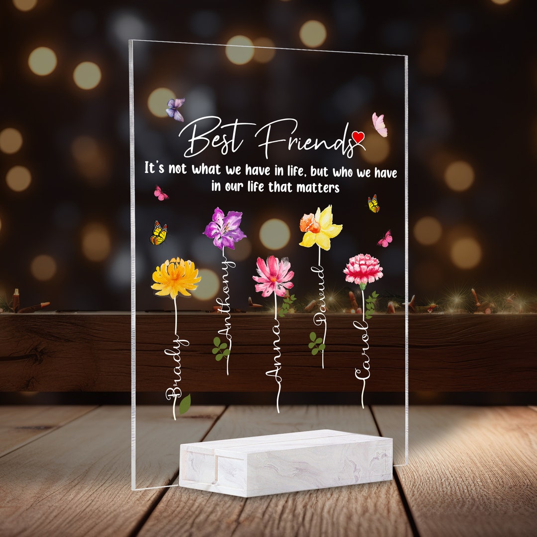 Best Friends Plaque With Stand, Personalized Friendship Gifts, Best