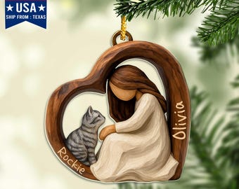 Tabby Cat Christmas Ornament 2025, Tabby Cat Ornament For Christmas Tree, Gifts For Cat Lovers Women, Personalized Tabby Cat Gifts