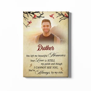 Brother Memorial Canvas, Loss Of Brother Sympathy Gifts, Personalized Sympathy Gift For Loss Of Brother, Brother Remembrance Wall Decor