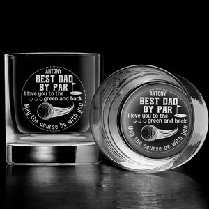 Best Dad By Par Whisky Glass, Personalized Gifts, Fathers Day Gifts, Dad Gifts, Grandpa Gifts, Golf Gifts For Men, Gifts For Dad, Mens Gifts