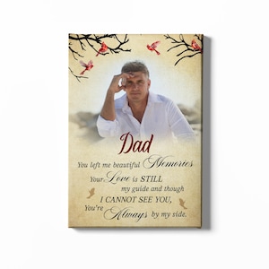Memorial Gifts For Loss Of Dad, Sympathy Gifts For Loss Of Father, Dad Memorial Canvas, Personalized Dad Memorial Gift, Bereavement Keepsake