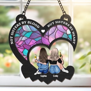 Best Friend Gifts, Personalized Best Friends Window Hanging Suncatcher, Bestie Gifts, Long Distance Friendship Gifts, Friends Birthday Gift