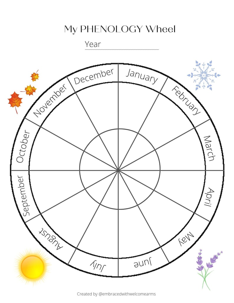 Phenology Wheel Template - Northern Hemisphere - Etsy