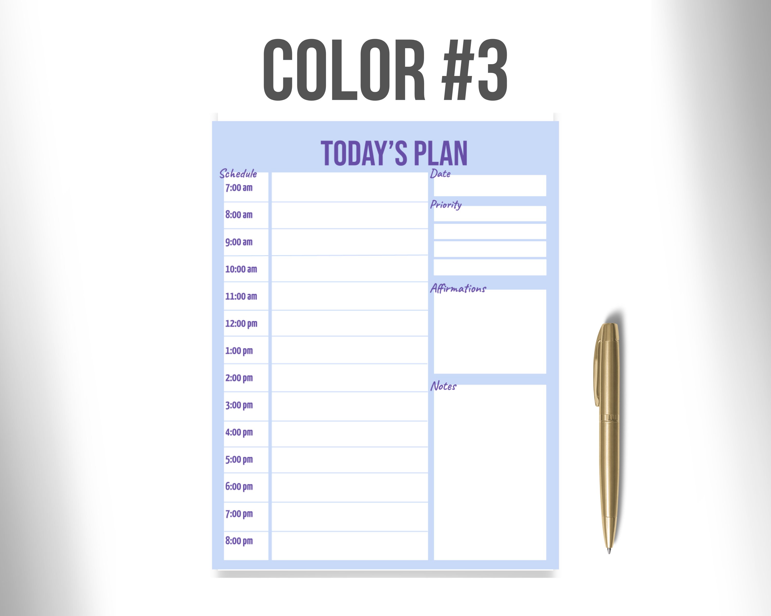 Daily Digital + Printable Planner | Instant Download | Undated Planner ...