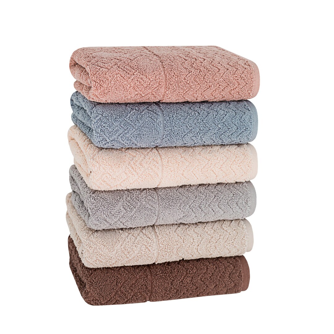 Cotton Towel Set 6 Piece Multicolor Grand 100 Turkish Etsy