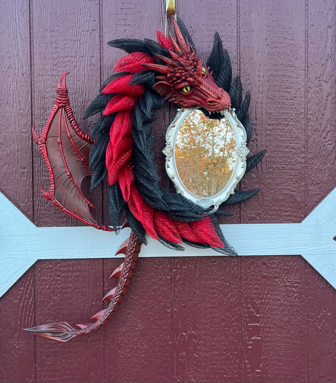 Dragon Wreath, Mirror Dragon Wreath, Cosplay Gifts, Unique Gifts, Unique Home Decorations