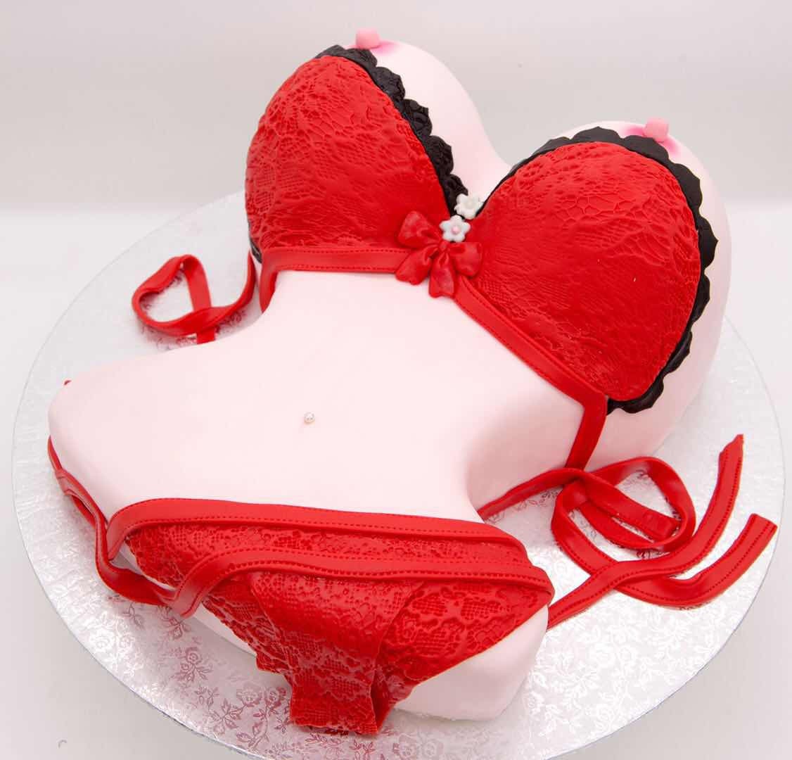 Flaming Bra Cake