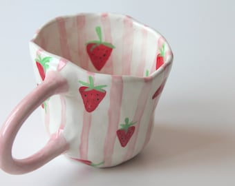 Handmade strawberry mug