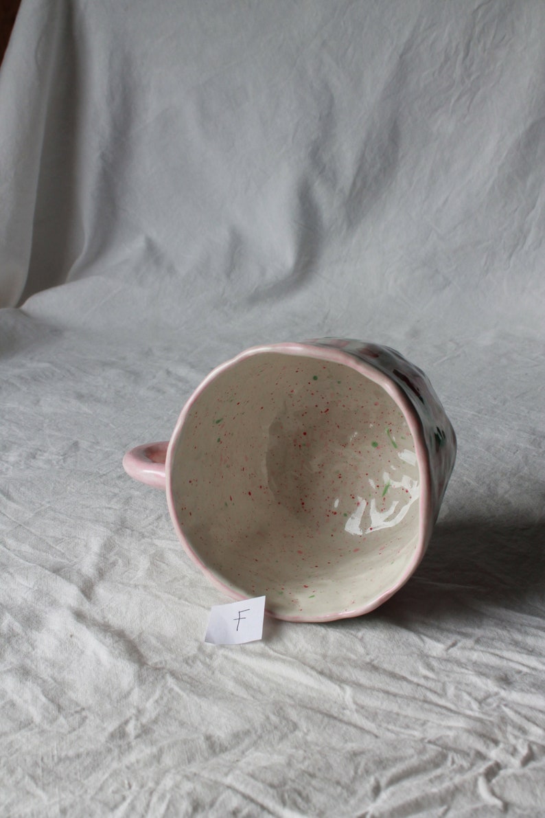 strawberry mug, fruit mug, ceramic mug cute, gift mug, floral mug, custom cofffee mug, ceramic mug gift image 9