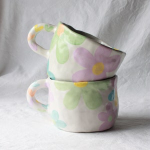 handmade ceramic, Green and Liliac Mug, gift for her, christmas gift, mugs,