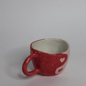 Red Yin & Yang mug Bestfriends gift gift for her gift handmade mug housewarming gift handmade gift image 6