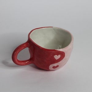 Red Yin & Yang mug Bestfriends gift gift for her gift handmade mug housewarming gift handmade gift image 4
