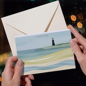 Nota de agradecimiento para descargar digitalmente / Tarjeta de agradecimiento imprimible / Descarga instantánea / Tarjeta de agradecimiento digital / Tarjeta de agradecimiento imprimible / Lighthouse