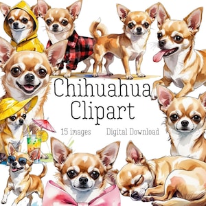 Chihuahua Clip Art | Dog Clipart | Digital Chihuahua Art | Printable Dog Illustration | Chihuahua Wall Art | Dog Lover Gift