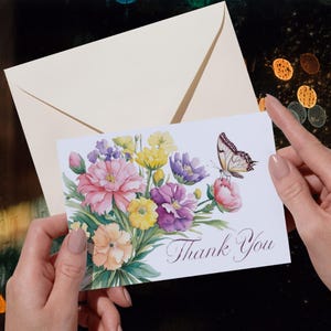Thank You Note Digital Download | Printable Thank You Card | Instant Download | Digital Gratitude Card | Thank You Printable | Butterflies