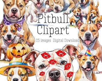 Pitbull Clip Art | Dog Lover Print | Pitbull Decor | Digital Pet Art | Wall Art Printable | Dog Breed Art | Gift for Dog Lovers | Pitty Mom