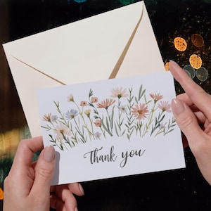 Nota de agradecimiento Descarga digital / Tarjeta de agradecimiento imprimible / Descarga instantánea / Tarjeta de gratitud digital / Agradecimiento imprimible / Floral