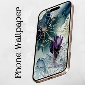 Digital Download Phone Background | Android wallpaper | Phone Wallpaper | iPhone Wallpaper | Spiderweb Dark Academia Aesthetic Watercolor