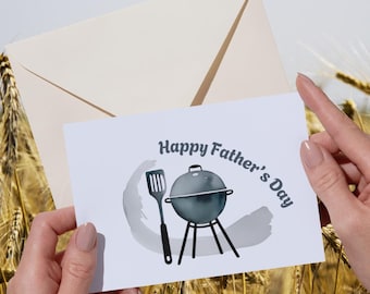 Tarjeta del Día del Padre con descarga instantánea / Arte en acuarela / Imprimible digitalmente / Regalo DIY / Saludos del Día del Padre / Regalo del Día del Padre
