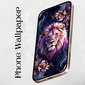 Digital Download Phone Background | Android wallpaper | Phone Wallpaper | iPhone Wallpaper | Lion Raven Dark Academia Watercolor Art