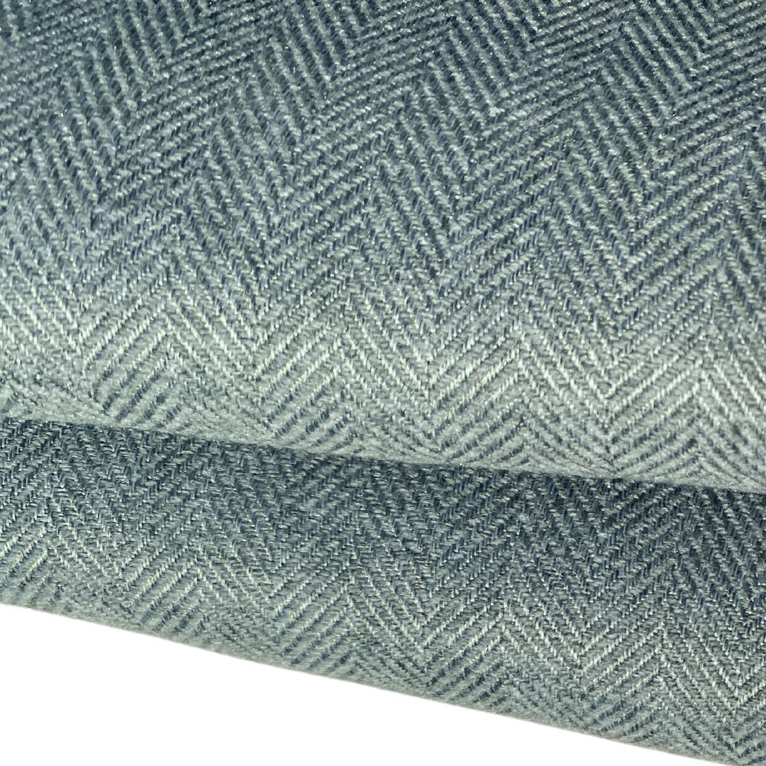 Green Herringbone Curtain Fabric by the Metre UK Soft Upholstery