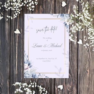 Save the Date, Save the Date Hochzeitsvorlage, Save the Date Karte, elektronische Save the Date Einladung, Sofortiger Download selbst bearbeitbar