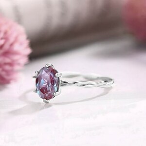 Alexandrite Birthstone Ring, Raw Gemstone Ring, Custom Ring with Birthstone, Couple Ring, Minimalist Ring, Unique Promise Ring for Her