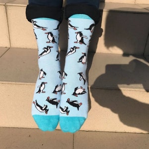 Cadeau chaussettes mignonnes pour femme amateur de pingouins, Chaussettes folles - Chaussettes amusantes pour femme | Chaussettes fantaisie cool pour les amoureux des animaux, chaussettes pingouin