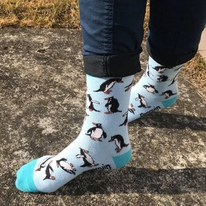Chaussettes folles | Chaussettes fantaisie cool pour les amoureux des animaux, chaussettes pingouin - joli cadeau de chaussettes pour les femmes qui aiment les pingouins