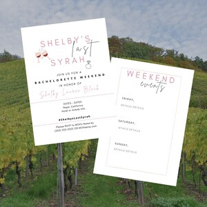 Bachelorette Weekend Itinerary Template Napa Winery Bach