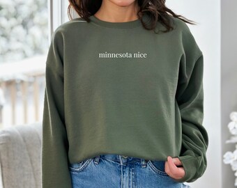 Sudadera Minnesota, Sudadera acogedora, Ropa de Minnesota, Cuello redondo de Minnesota, Sudadera MN, Cuello redondo MN, Sudadera de cabina, Idea de regalo