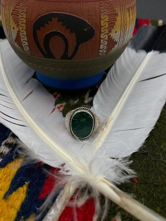 Vintage Handmade Malachite Ring