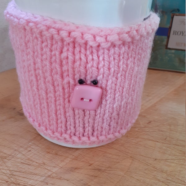 Pig Mug Cosy, Novelty Knitted Gift, Farmyard Animal Knitted Gift, Tea and Coffee Lovers Gift, Hot Drink Accessory, Afternoon Tea Gift