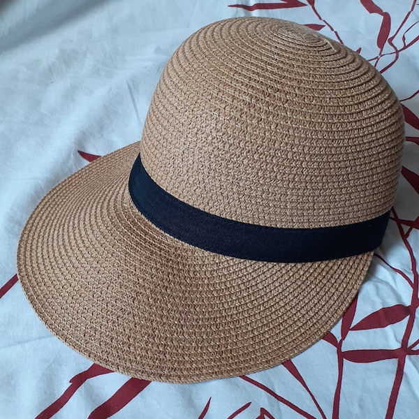 Casquette d'été pénétrant l'air, casquette femme pare-soleil, casquette de protection solaire, chapeau de plage, durable avec de belles couleurs : marron, noir, crème, etc.