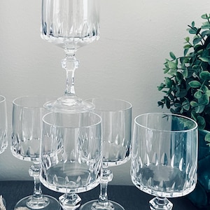 Cristal D&#39;arques lead crystal glass, liqueur glass, French crystal liqueur glasses, Made in France glass, vintage  wine crystal glasses,5 pc