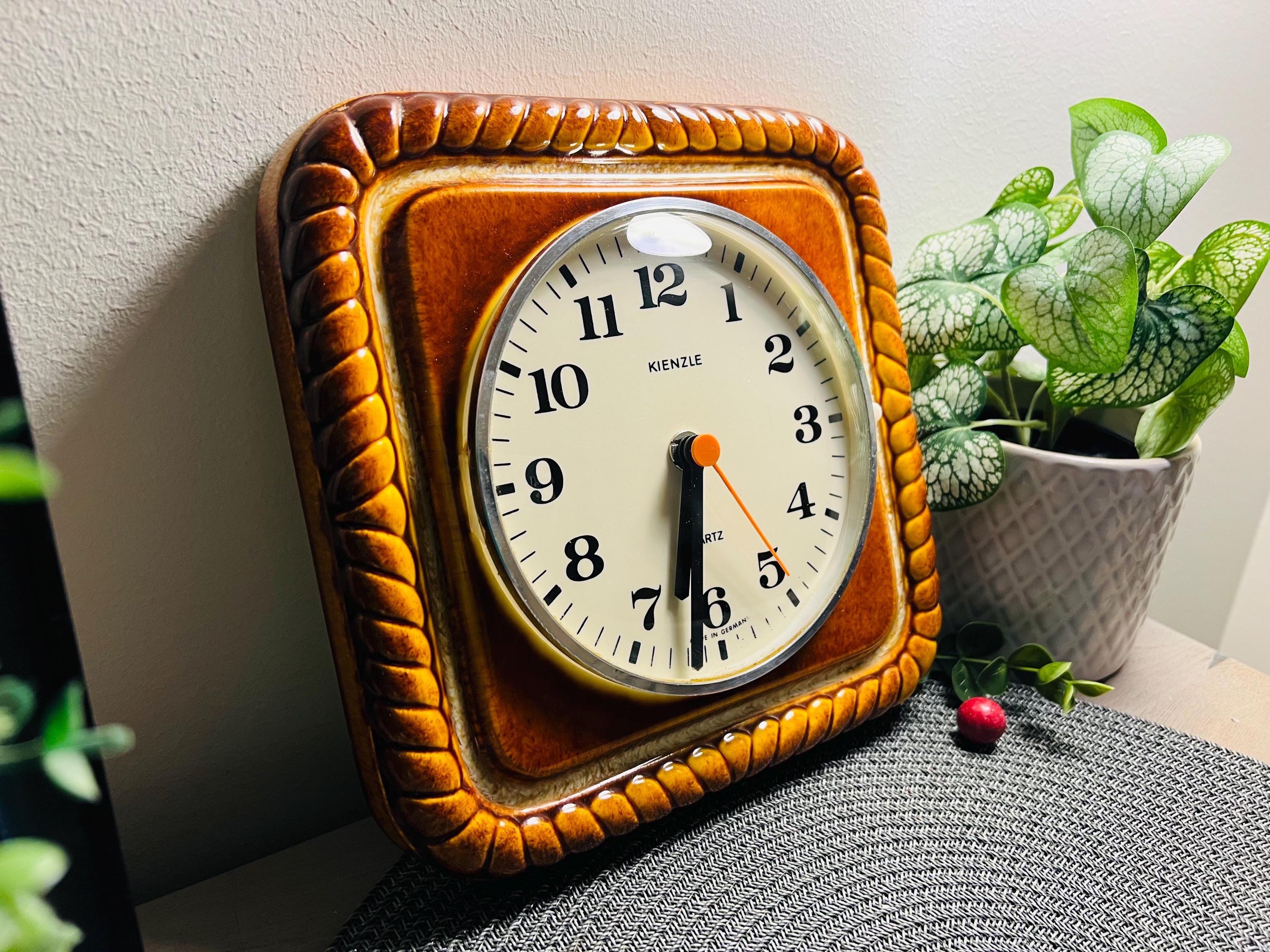 Vintage Ceramic Kienzle Wall Clock, West Germany, Antique Mantle