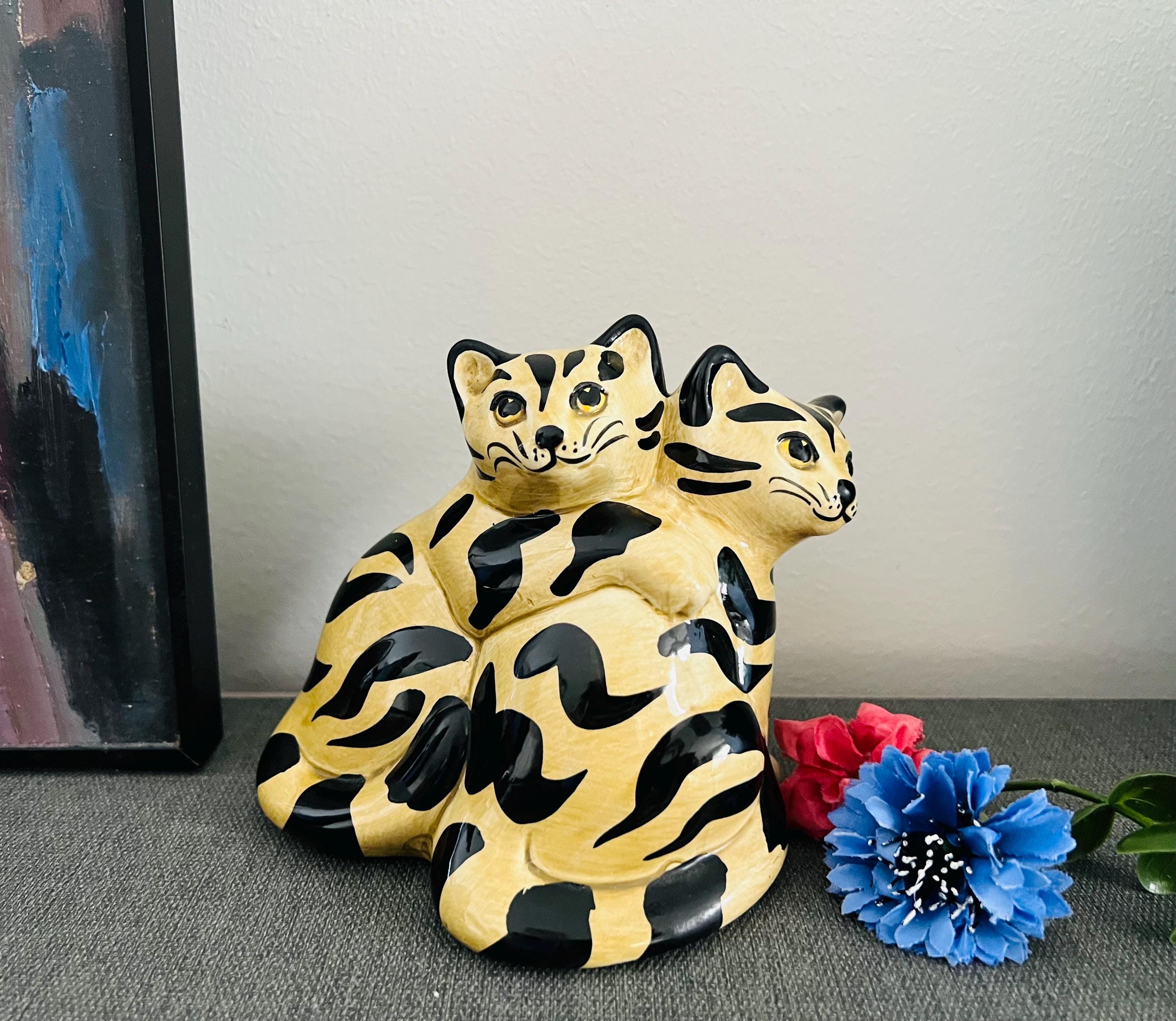 希少品 - デボンセラミック製の美しいヴィンテージ猫フィギュア 