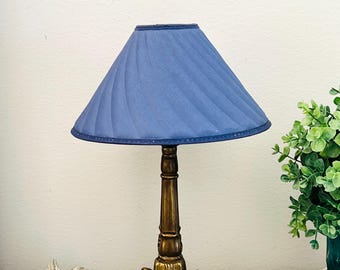 Beautiful,rare romantic Vintage Lamp..Vintage brass table lamp / nighstand,royal blue side lamp/ vintage lighting /30 cm brass lamp