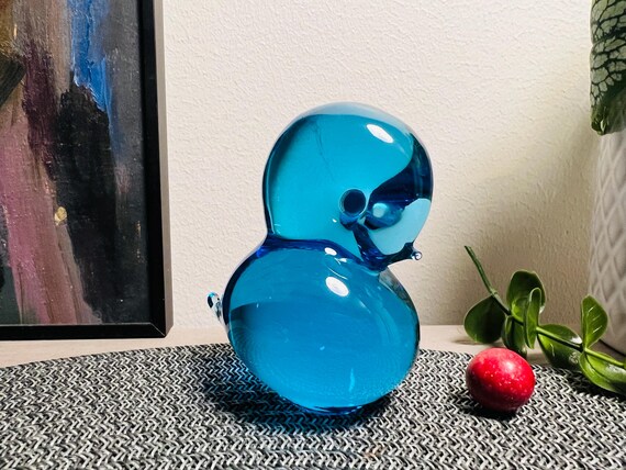 Amazing Blue 1960's Hand Made Blue Glass Bird Pippi Josef Marcolin