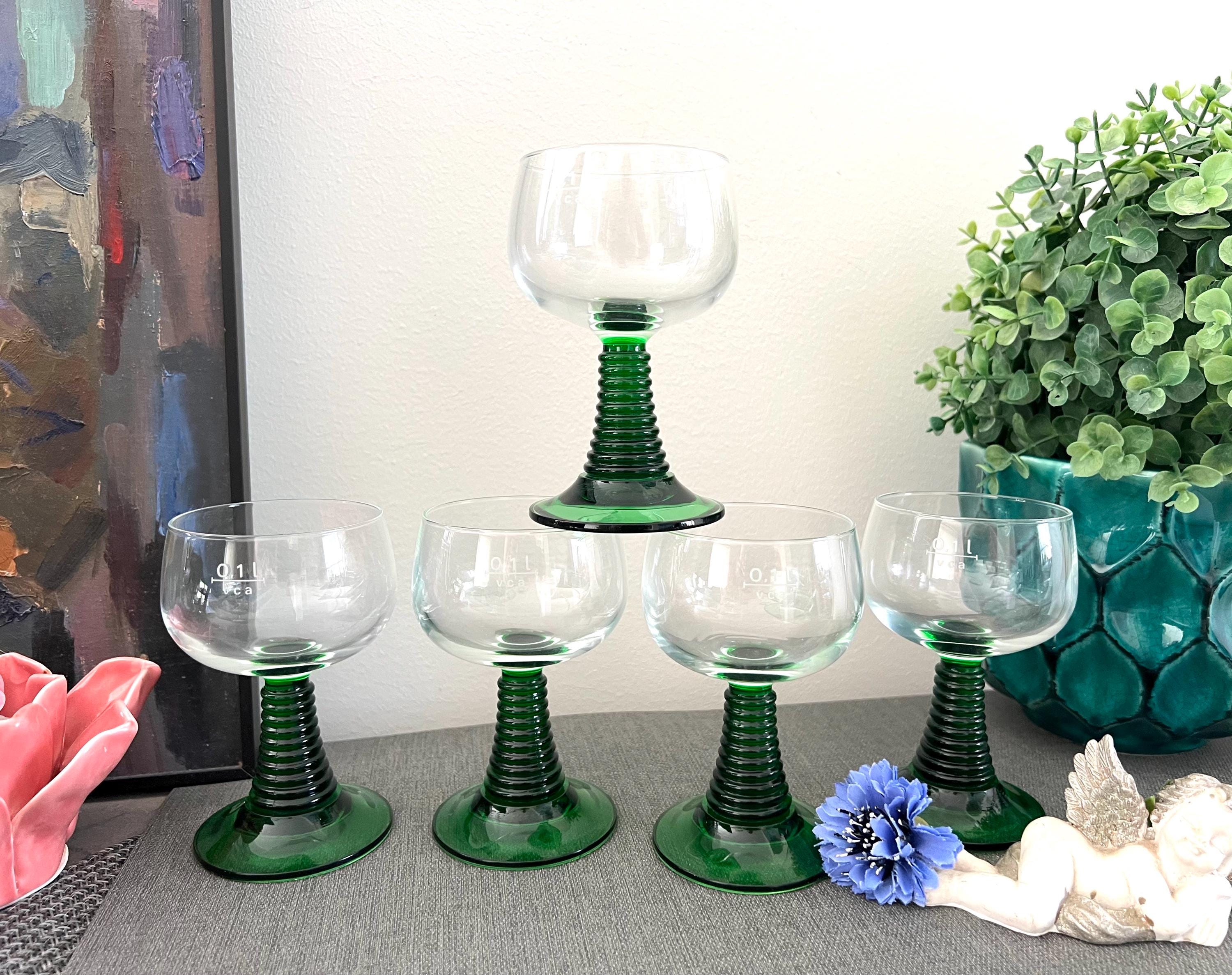 German green stem wine glasses - Etsy 日本