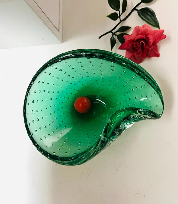 美しいヴィンテージアールヌーボーグリーンムラーノコントロールバブル 